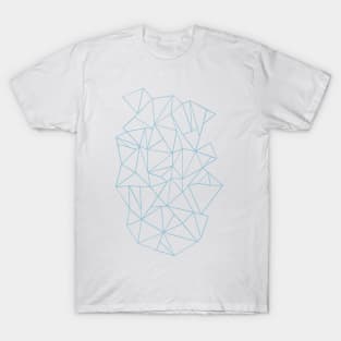 Abstraction Outline Sky Blue T-Shirt